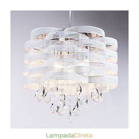 Luminária pendente de cristal estilosa com 3 luzes Luminária pendente de cristal estilosa com 3 luzes