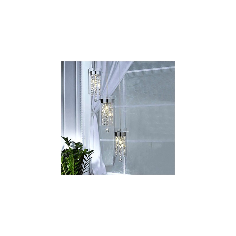 Luminária pendente de cristal artística com cúpulas de vidro