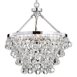 Lustre de cristal cromado clássico tradicional em metal