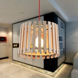 Luminárias pendentes estilo mini moderno contemporâneo madeira
