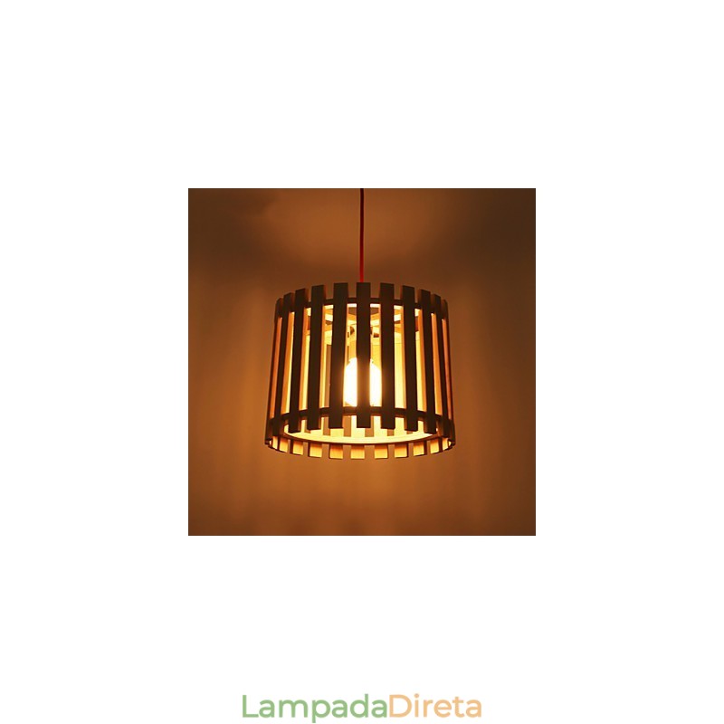 Luminárias pendentes estilo mini moderno contemporâneo madeira