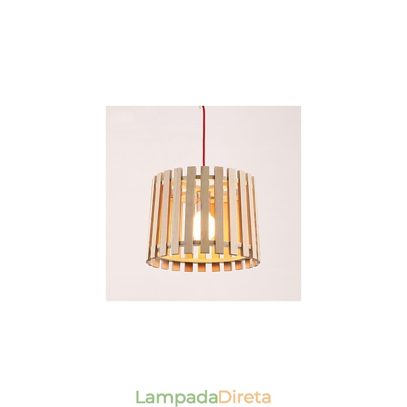 Luminárias pendentes estilo mini moderno contemporâneo madeira