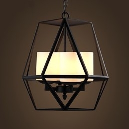 Lustre Americange Vintage de Ferro Preto de alto nível, Lustre Moderno, 4 luzes