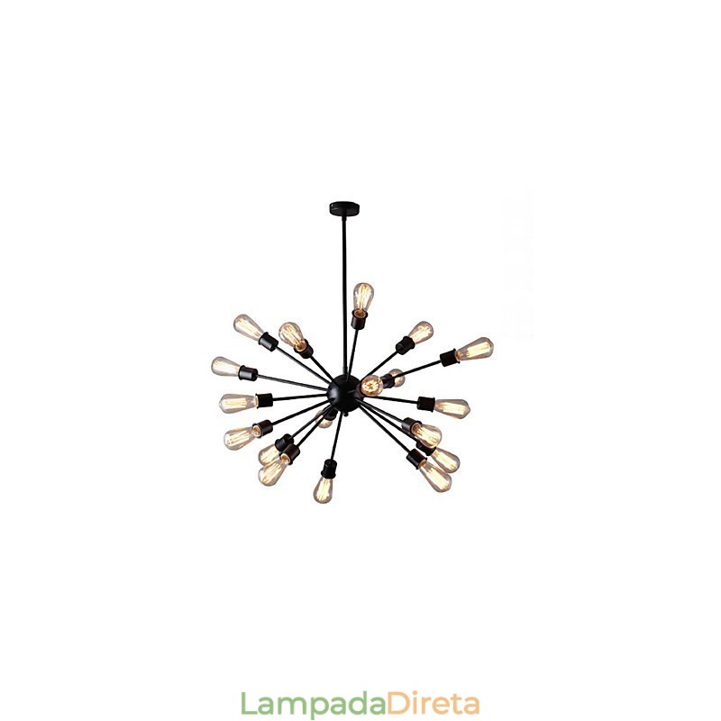 Luminária pendente moderna de 20 luzes com recurso radial