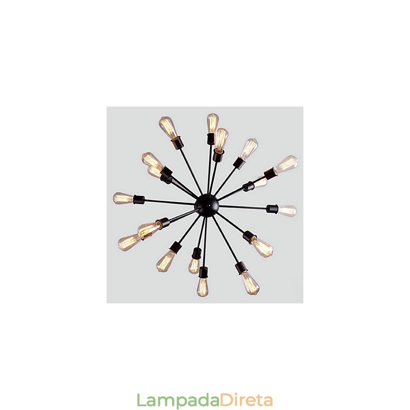 Luminária pendente moderna de 20 luzes com recurso radial