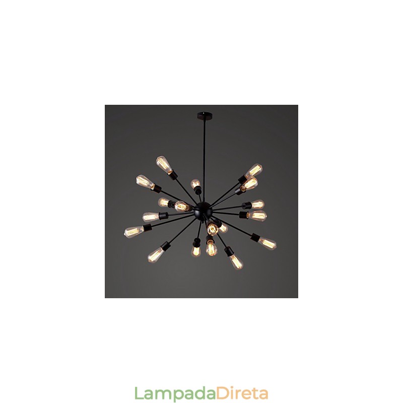 Luminária pendente moderna de 20 luzes com recurso radial