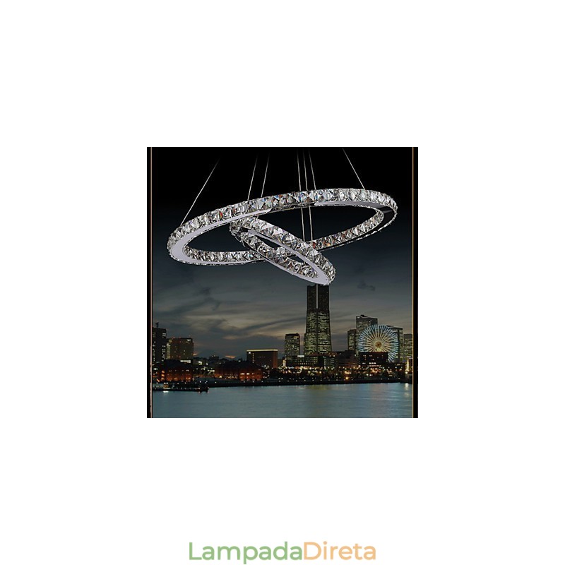 Hotel Pendant Light Lustre de cristal Iluminação Luminárias de teto Luminárias com branco quente e frio