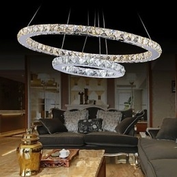 Hotel Pendant Light Lustre de cristal Iluminação Luminárias de teto Luminárias com branco quente e frio