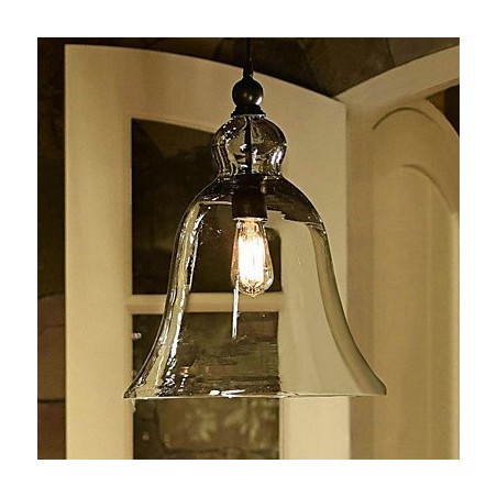 Luminária pendente de vidro com pintura em estilo country mini Luminária pendente de vidro com pintura em estilo country mini