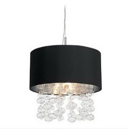 Luminária pendente moderna com 7 luzes e cúpula de tecido preto (base)