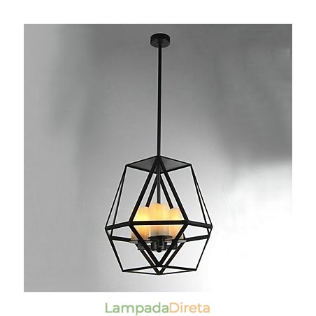 Luminária pendente de metal estilo country mini com pintura Luminária pendente de metal estilo country mini com pintura