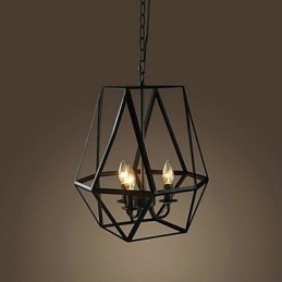 Luminária pendente de metal estilo country mini com pintura