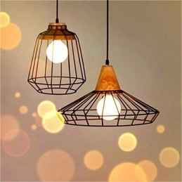 Lustre de ferro estilo gaiola retrô americano