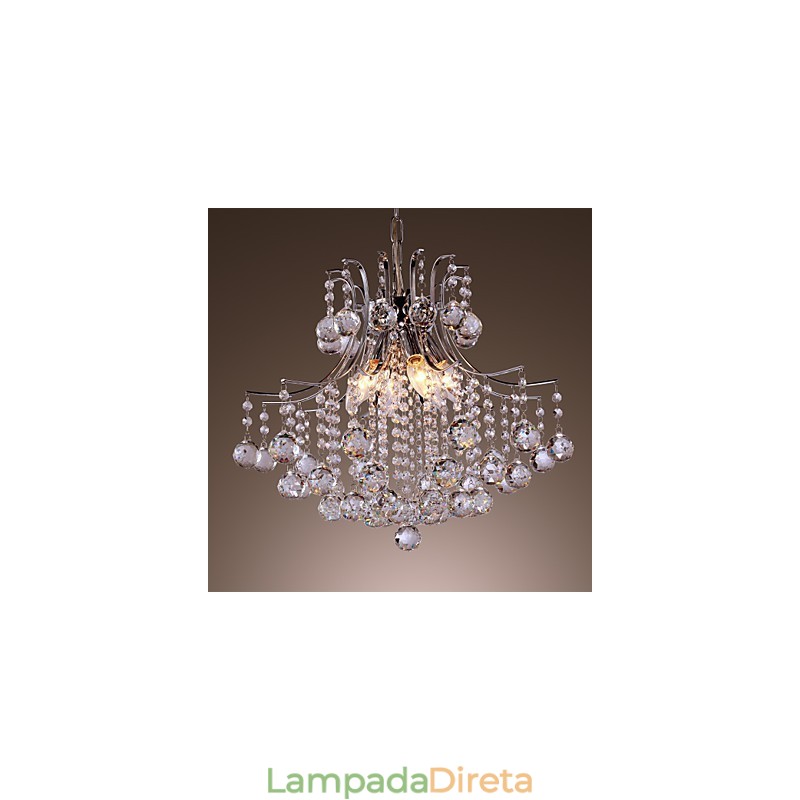 Luminária pendente de metal galvanizado estilo mini cristal contemporâneo moderno