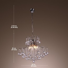 Luminária pendente de metal galvanizado estilo mini cristal contemporâneo moderno