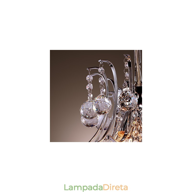 Luminária pendente de metal galvanizado estilo mini cristal contemporâneo moderno