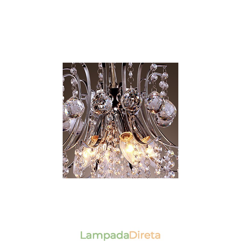 Luminária pendente de metal galvanizado estilo mini cristal contemporâneo moderno