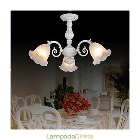 Montagem embutida Três luzes Branco Europeu Retro Clássico Montagem embutida Três luzes Branco Europeu Retro Clássico