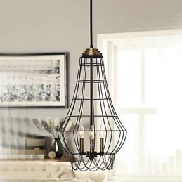 Luminária pendente de metal estilo country mini com pintura