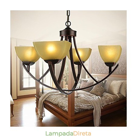 Lustre 4 Luzes Tradicional Clássico Vintage Metal Lustre 4 Luzes Tradicional Clássico Vintage Metal