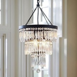 Pendente 3 Luzes Moderno Elegante Metal Cristal Pintura