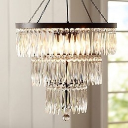 Pendente 3 Luzes Moderno Elegante Metal Cristal Pintura