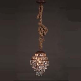 Retro lounge Hemp Industrial Wind Imitação Lustre de Cristal