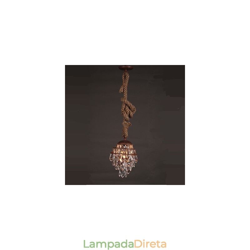 Retro lounge Hemp Industrial Wind Imitação Lustre de Cristal