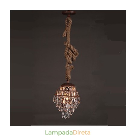 Retro lounge Hemp Industrial Wind Imitação Lustre de Cristal Retro lounge Hemp Industrial Wind Imitação Lustre de Cristal