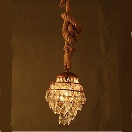 Retro lounge Hemp Industrial Wind Imitação Lustre de Cristal