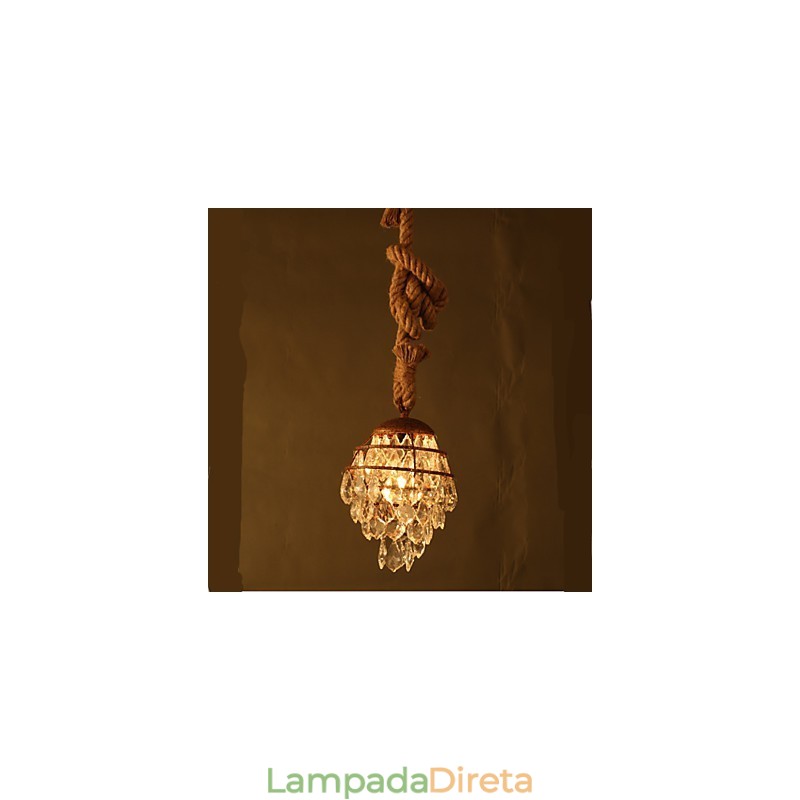 Retro lounge Hemp Industrial Wind Imitação Lustre de Cristal