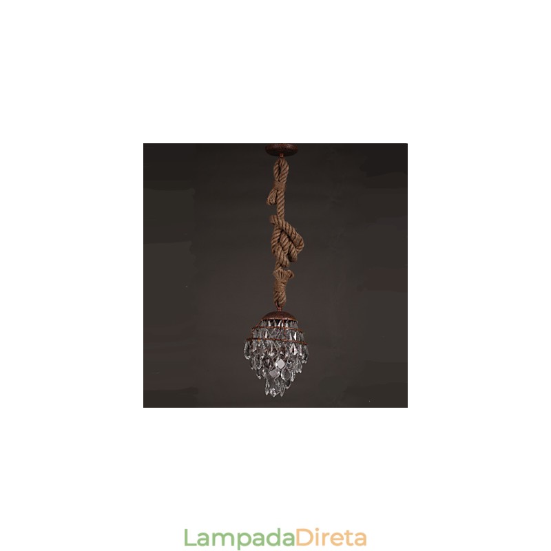 Retro lounge Hemp Industrial Wind Imitação Lustre de Cristal