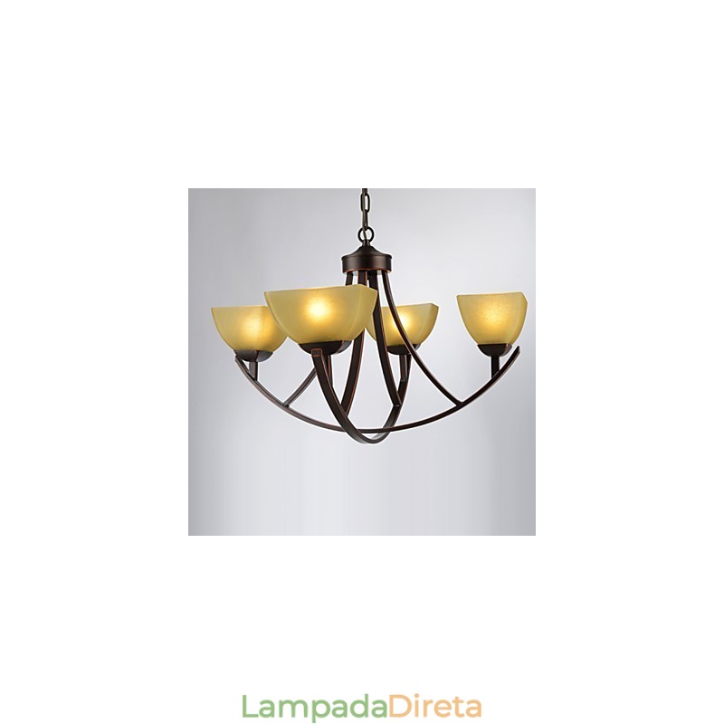 Lustre 4 Luzes Tradicional Clássico Vintage Metal