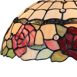 Luminária pendente com 2 luzes em cúpula com padrão rosa