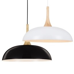 Mini Luminária Pendente Artística 1 Luz Moderna Simplicidade Acabamento Preto Branco Alumínio e Madeira Droplight