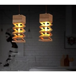 Luzes Pendentes Country Madeira Bambu