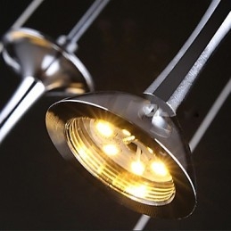 Luminária pendente moderna com 7 luzes, lâmpadas integradas e luz de escada incluída