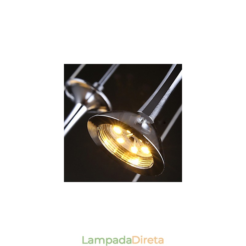 Luminária pendente moderna com 7 luzes, lâmpadas integradas e luz de escada incluída