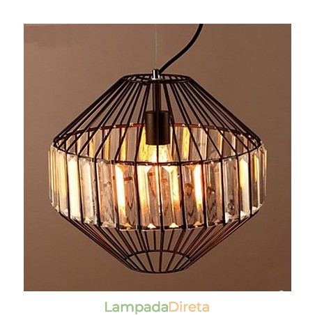 Lustre de cristal de gaiola de ferro forjado vintage Lustre Lustre de cristal de gaiola de ferro forjado vintage Lustre