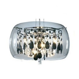 Moderno contemporâneo tambor cristal mini estilo galvanizado pingente luz