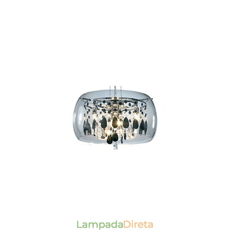 Moderno contemporâneo tambor cristal mini estilo galvanizado pingente luz