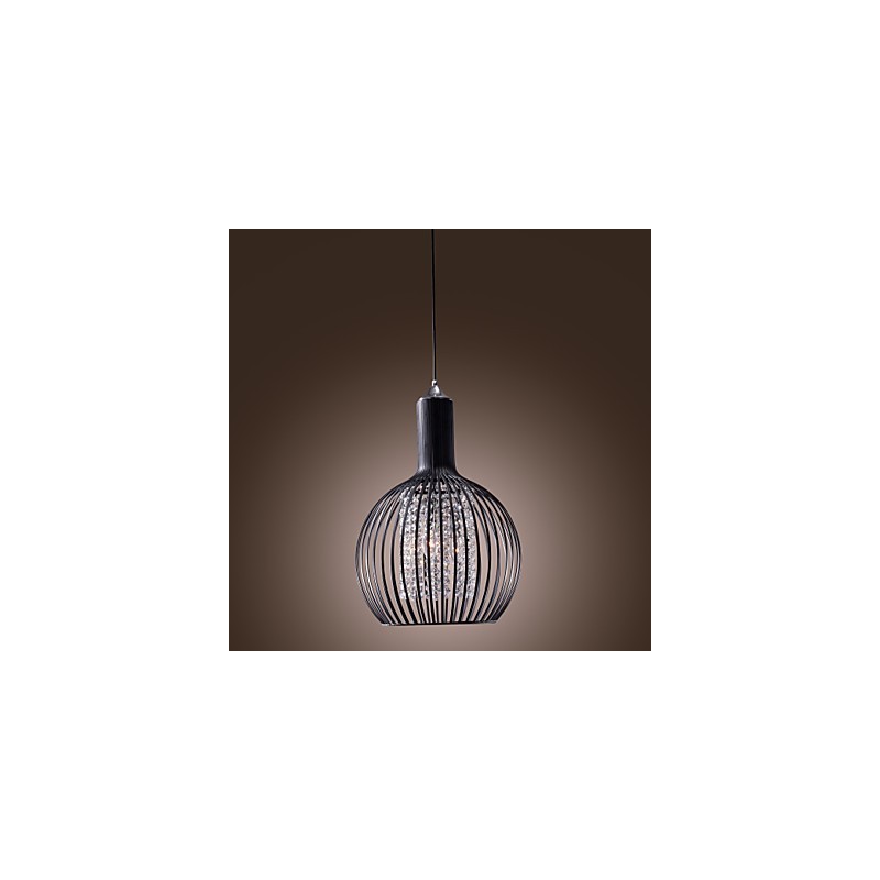 Luminária pendente moderna contemporânea de cristal estilo mini galvanizada