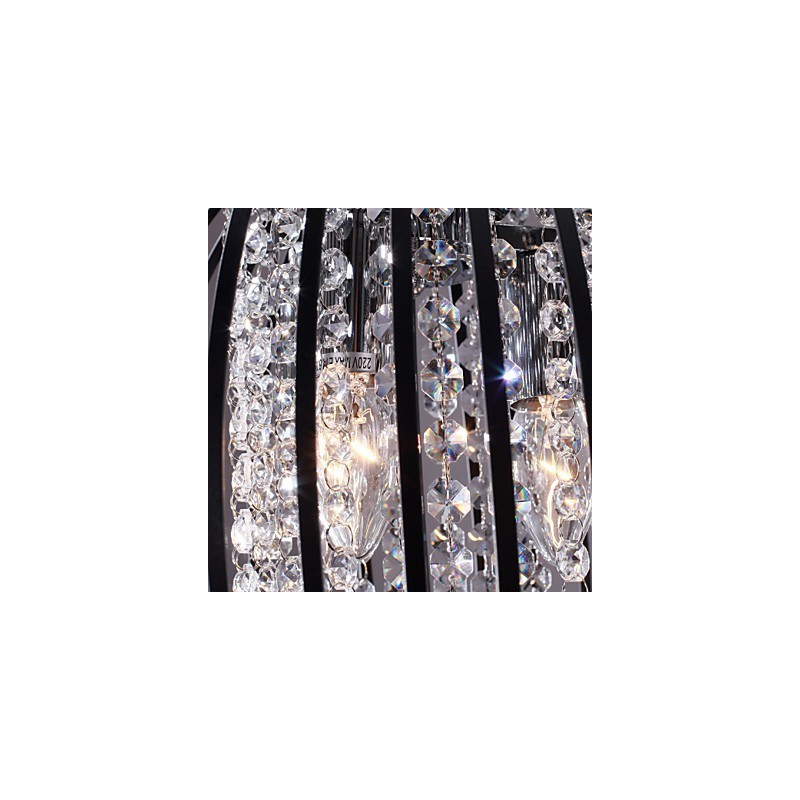 Luminária pendente moderna contemporânea de cristal estilo mini galvanizada