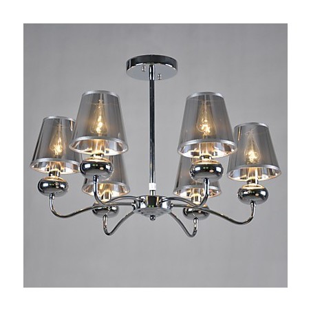 Lustre Vintage 6 Luzes Clássico Tecido Metal Pintura Lustre Vintage 6 Luzes Clássico Tecido Metal Pintura