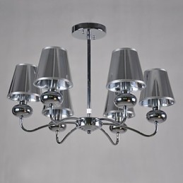 Lustre Vintage 6 Luzes Clássico Tecido Metal Pintura