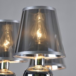 Lustre Vintage 6 Luzes Clássico Tecido Metal Pintura