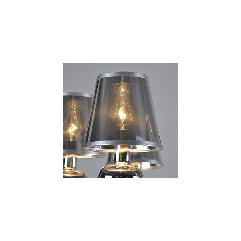 Lustre Vintage 6 Luzes Clássico Tecido Metal Pintura