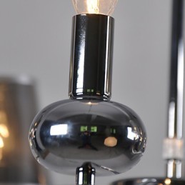Lustre Vintage 6 Luzes Clássico Tecido Metal Pintura