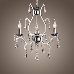 Lustre de Cristal com 3 Luzes em Metal