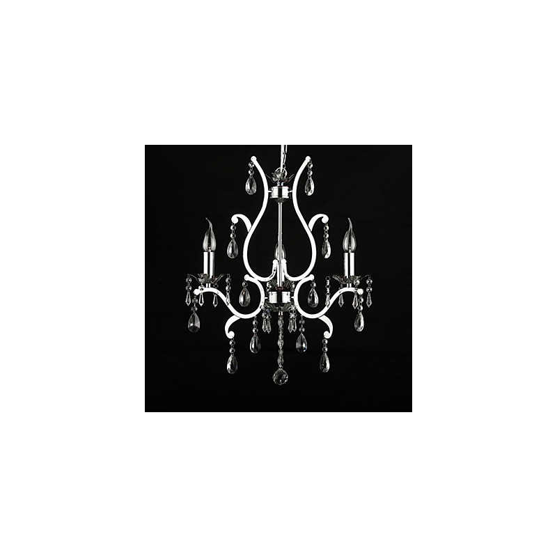 Lustre de Cristal com 3 Luzes em Metal